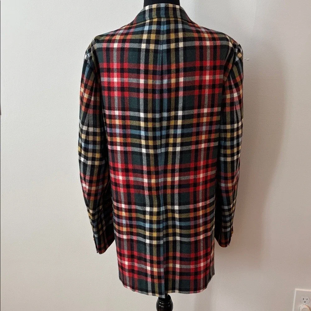 ETRO Milano Vintage Men's Wool Multi Sport Coat Blazer Jacket Red Green size 52R